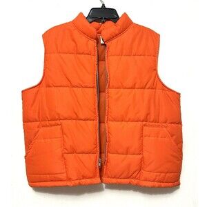 Vintage Cap ‘n Jac Orange Puffer Vest X-Large Hunting Construction
